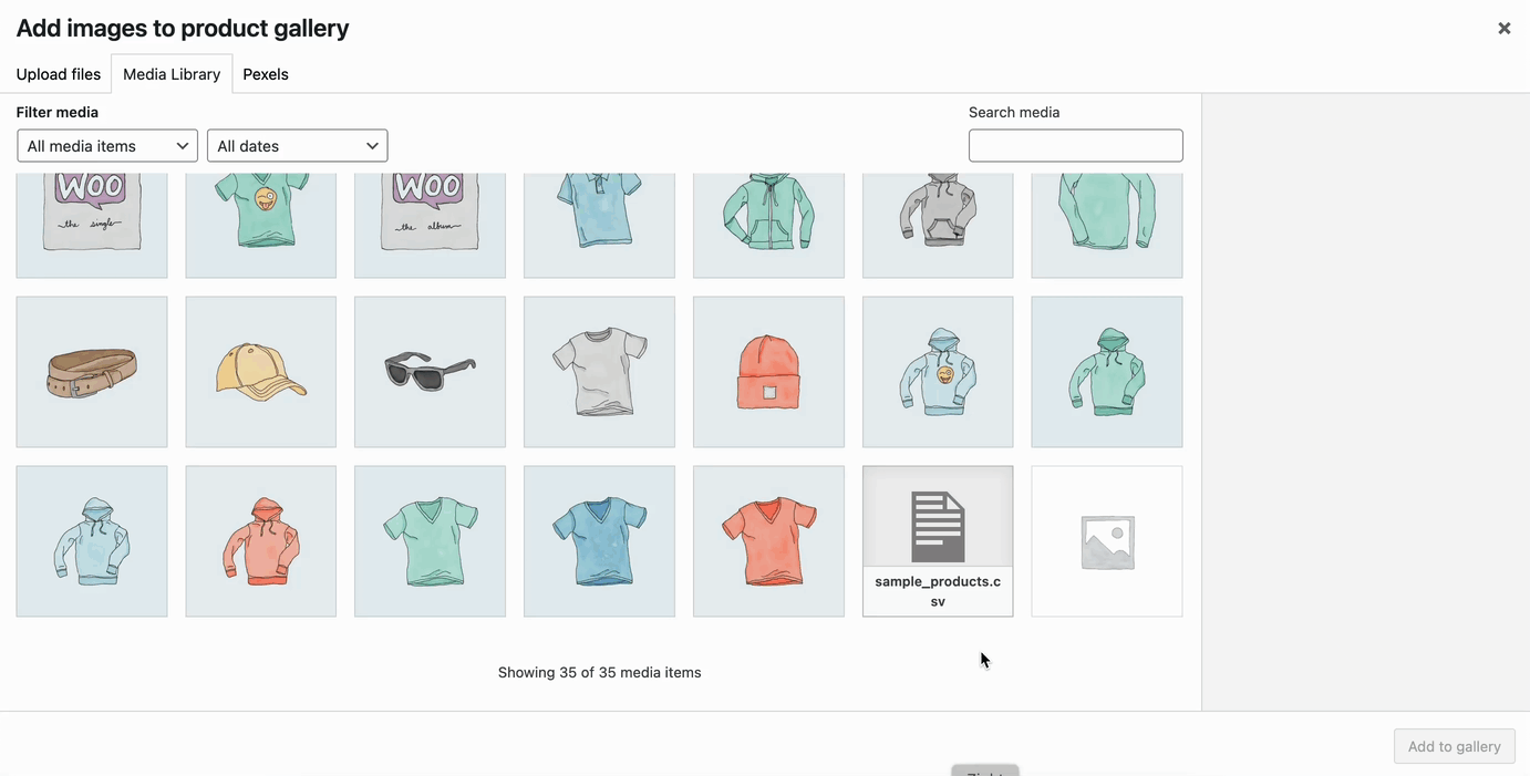 Shop Gallery - select image and add video