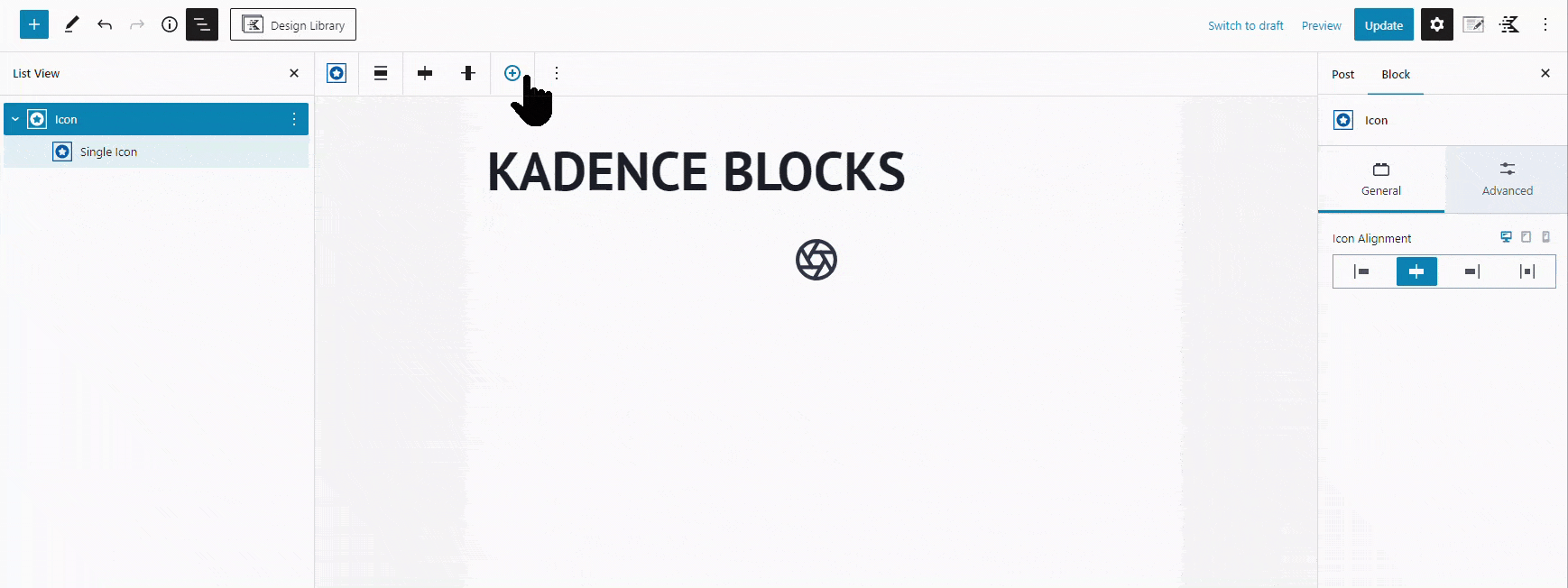 Icon block add another icon button