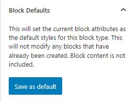 block defaults