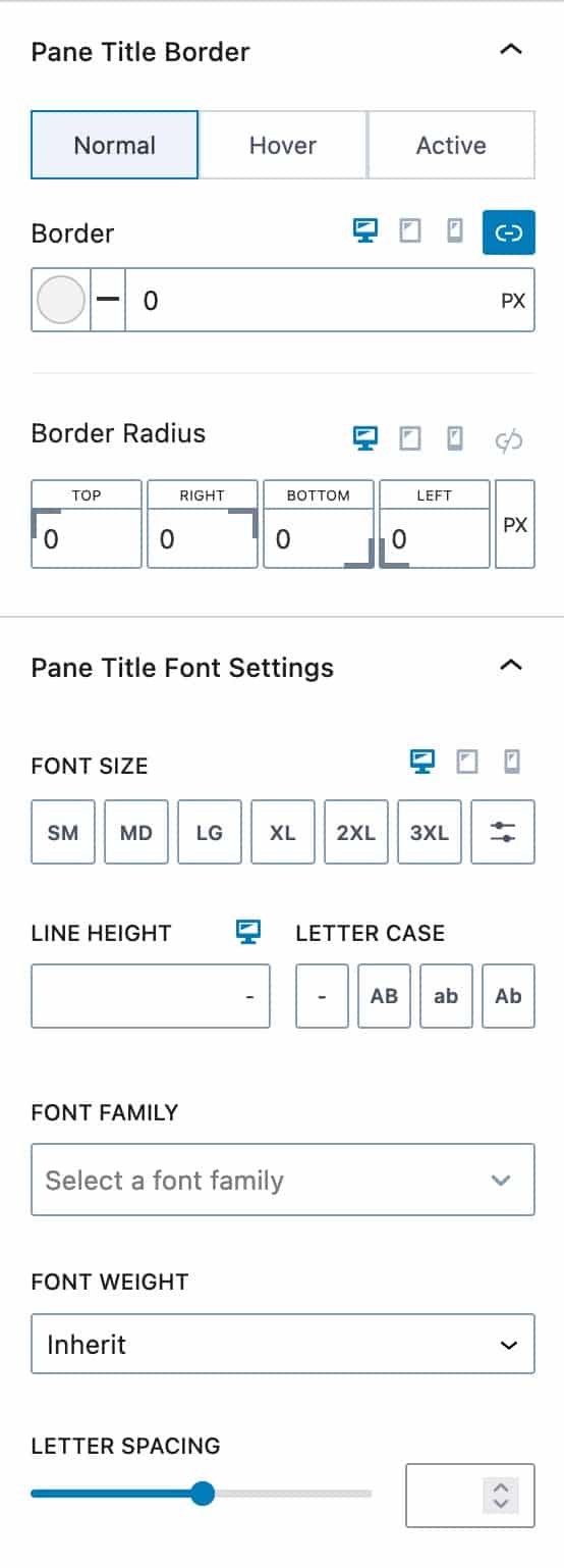 Accordion Style Settings B