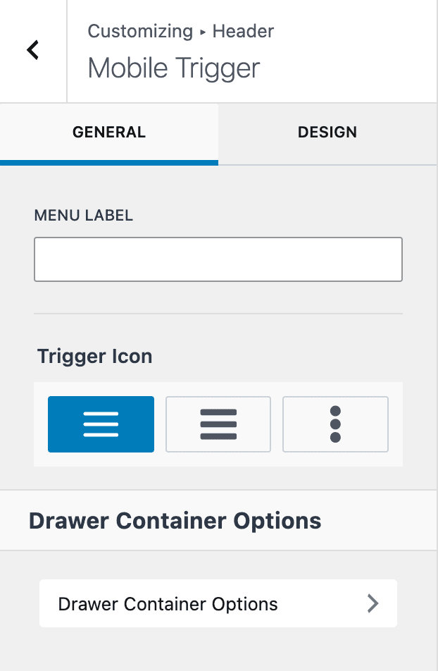 Mobile Trigger - General Settings