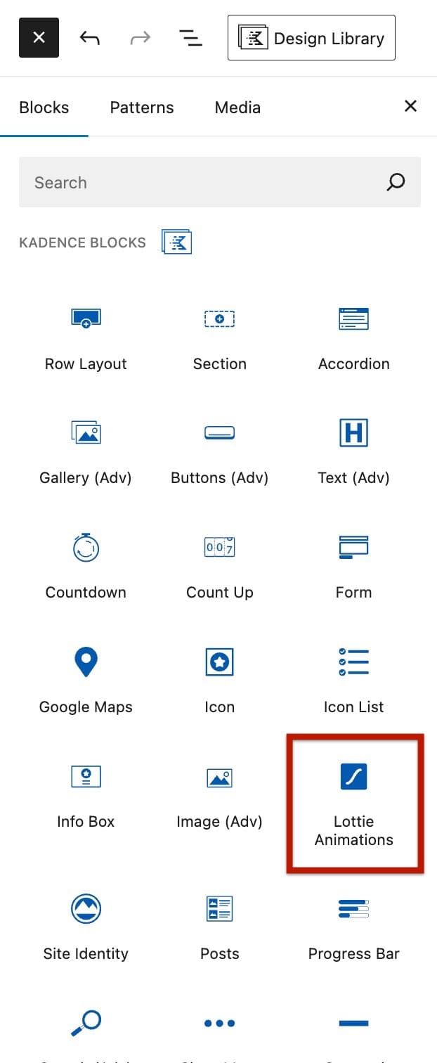 Add Lottie Animations Block