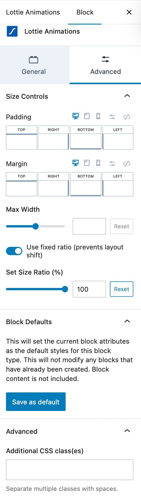 Advanced Block Settings
