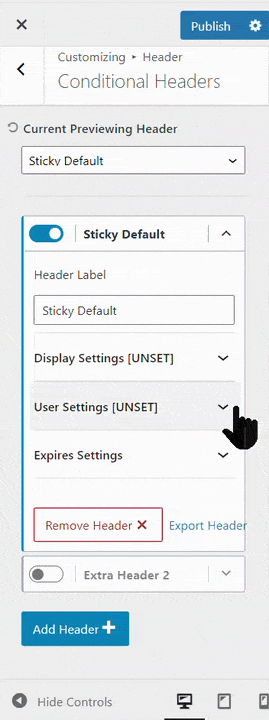 Expire Settings on Conditional Header