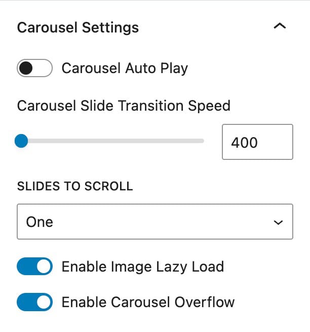 Carousel Settings 2