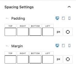 Spacing Settings