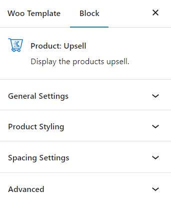 Product Upsell settings