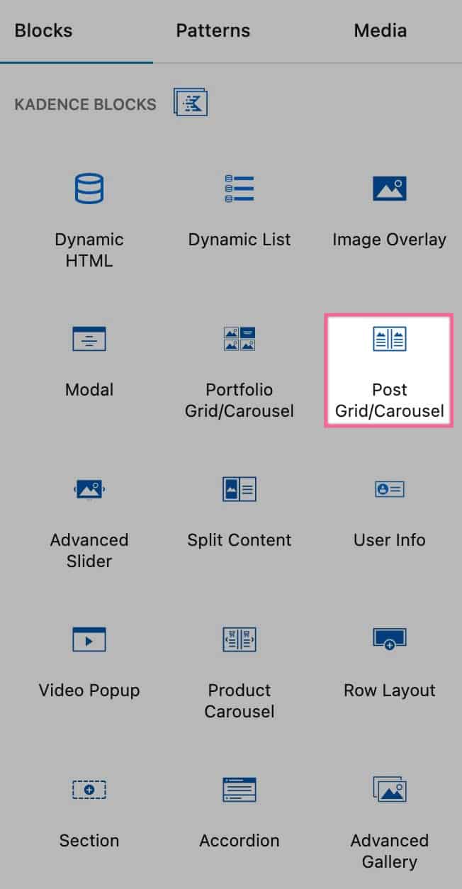Post Grid/Carousel Block Configure a Blog List Kadence WP Documentation