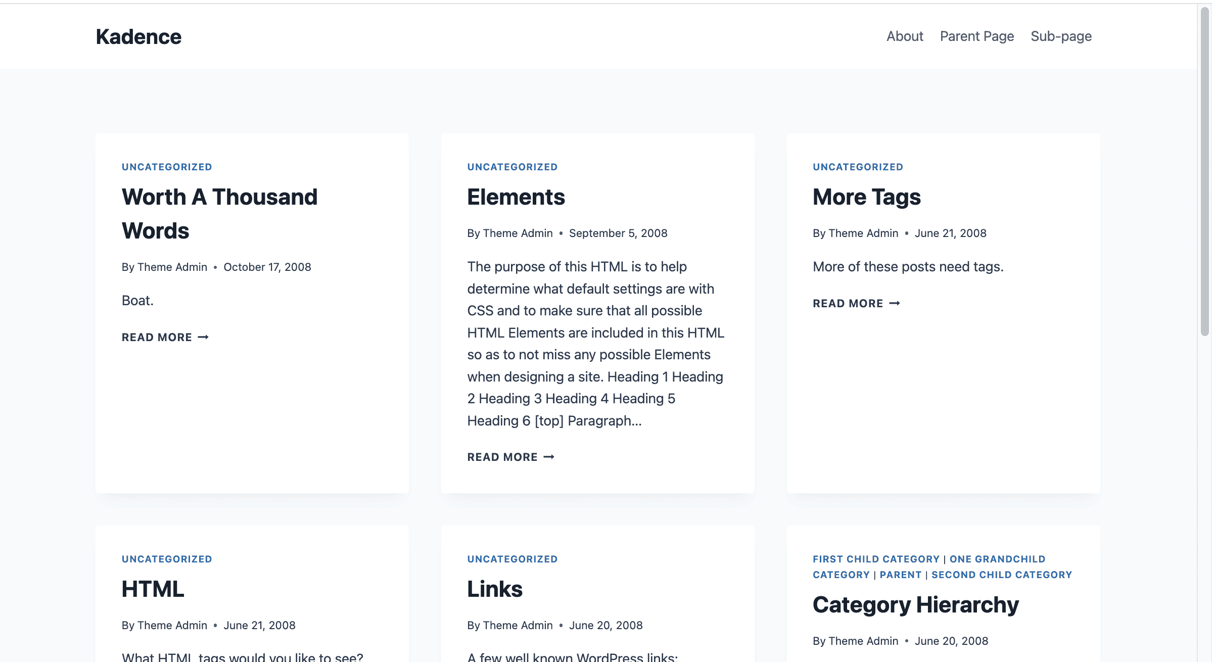 Default Kadence Archive