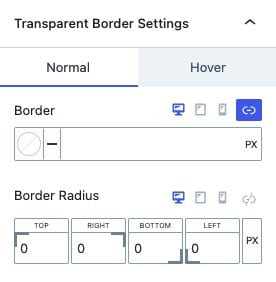 Transparent Header Border Settings
