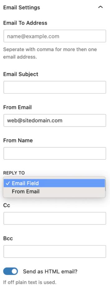 Kadence Form (Adv) Email Settings