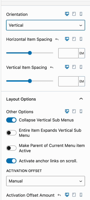 Layout Options Orientation Demo