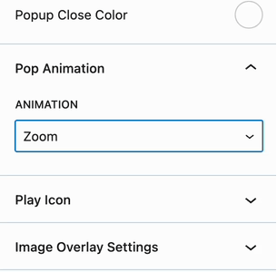 pop animation setting