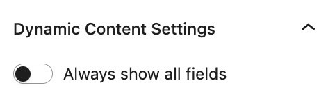 Dynamic Content Settings