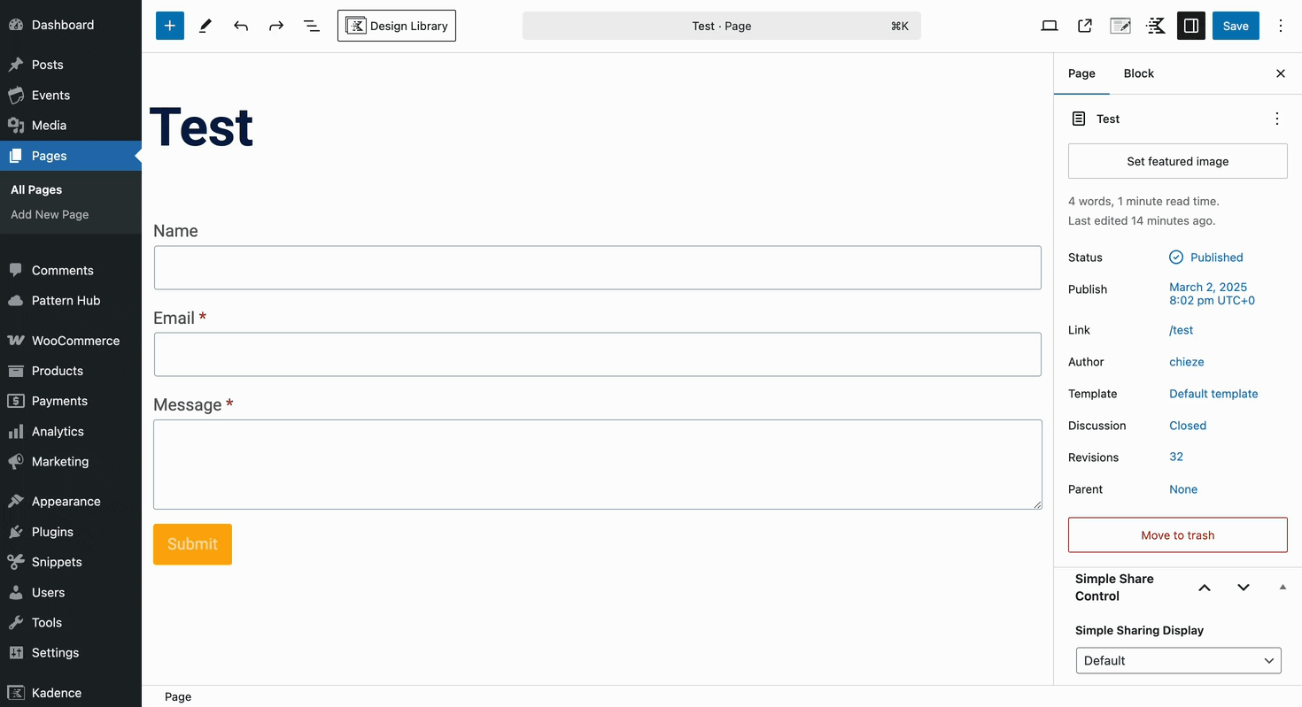 ActiveCampaign with the Kadence Form Block