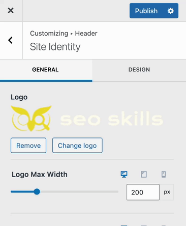 General and Design settings