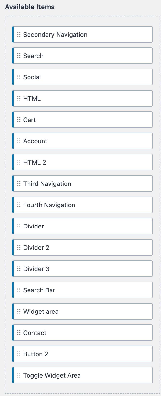 Premium Header Items