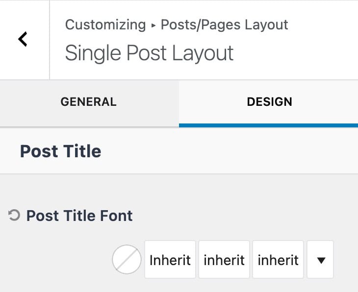 Post Design Settings