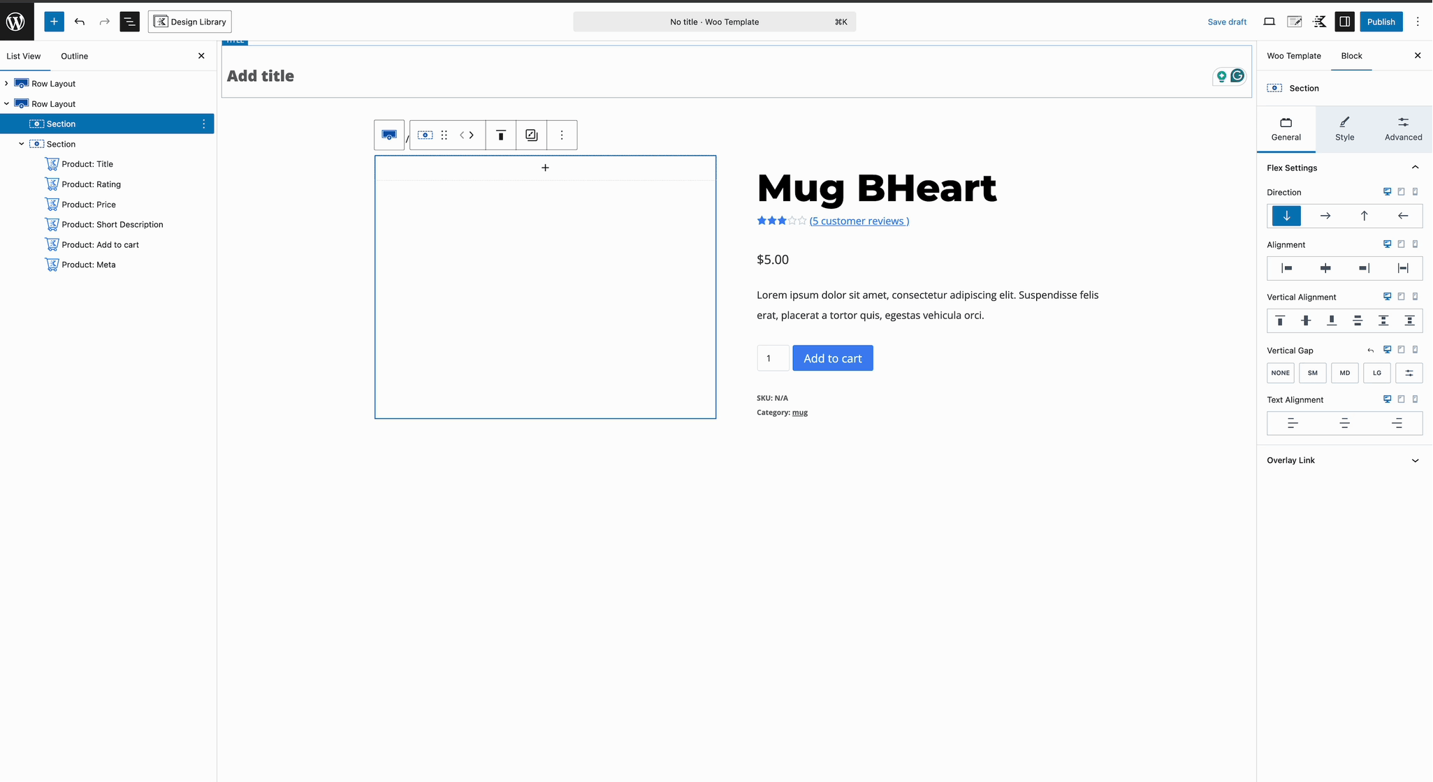 Single Product Woo Template