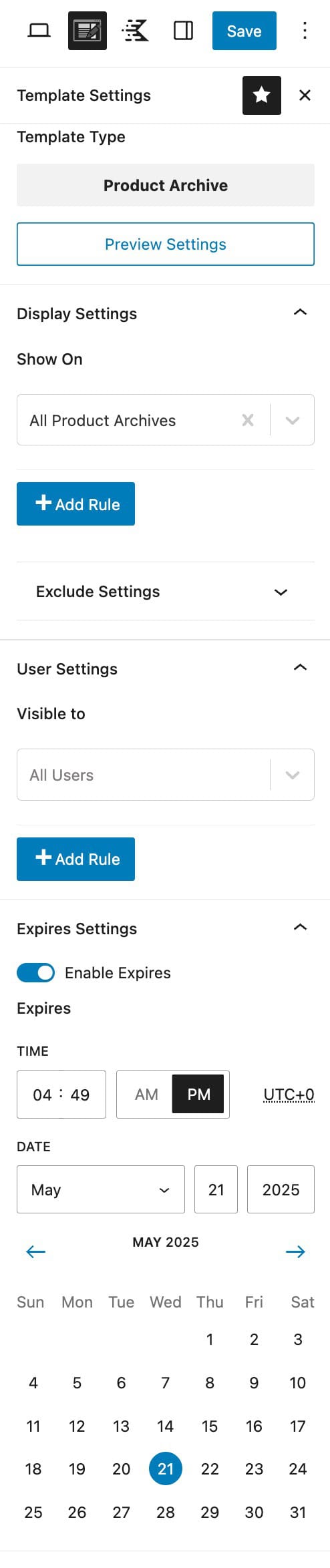 Woo Template Settings Demo
