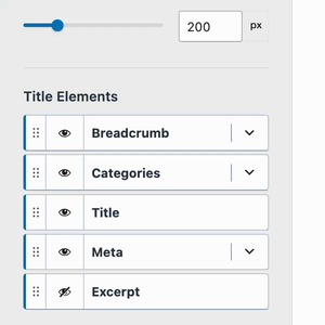 Kadence Single Post Layout - Title Elements Settings