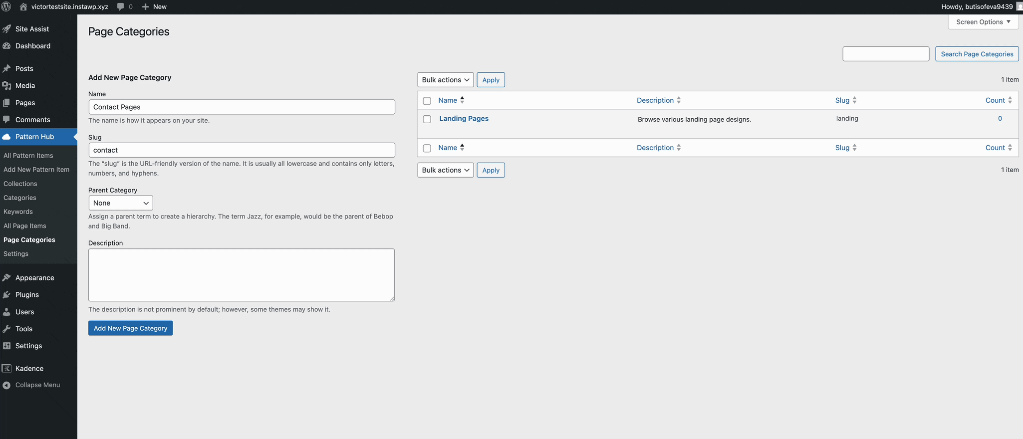 Creating Page Categories