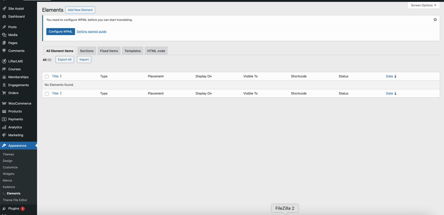Kadence Hooked Elements - Add new Element