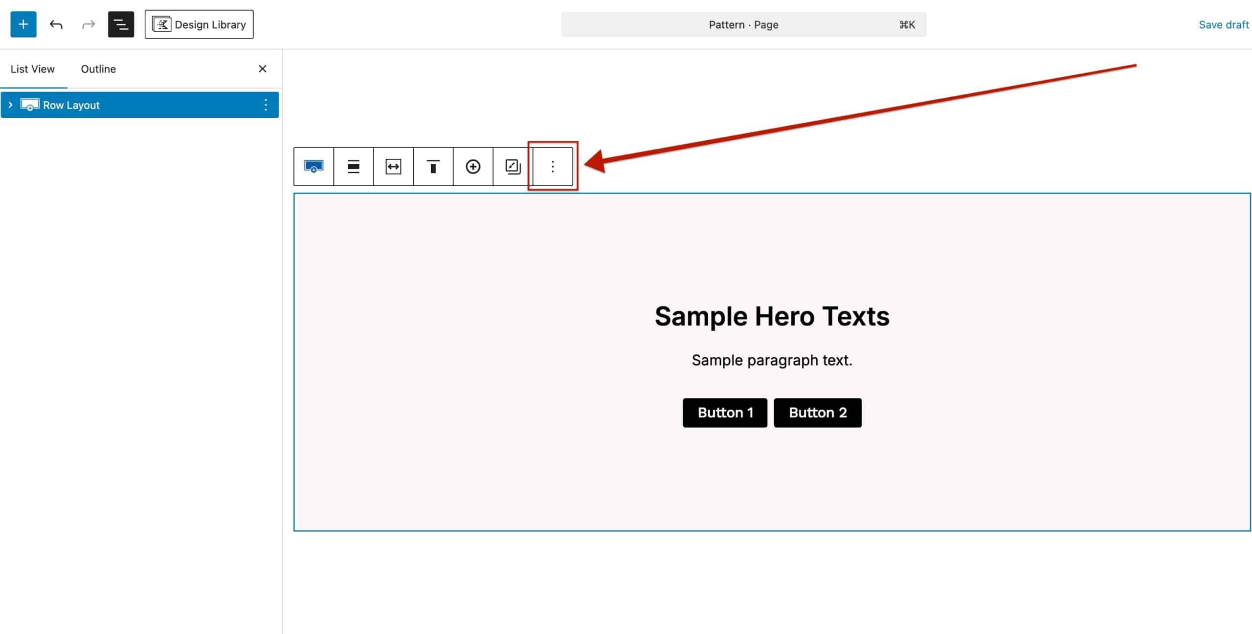 More Options Block Toolbar