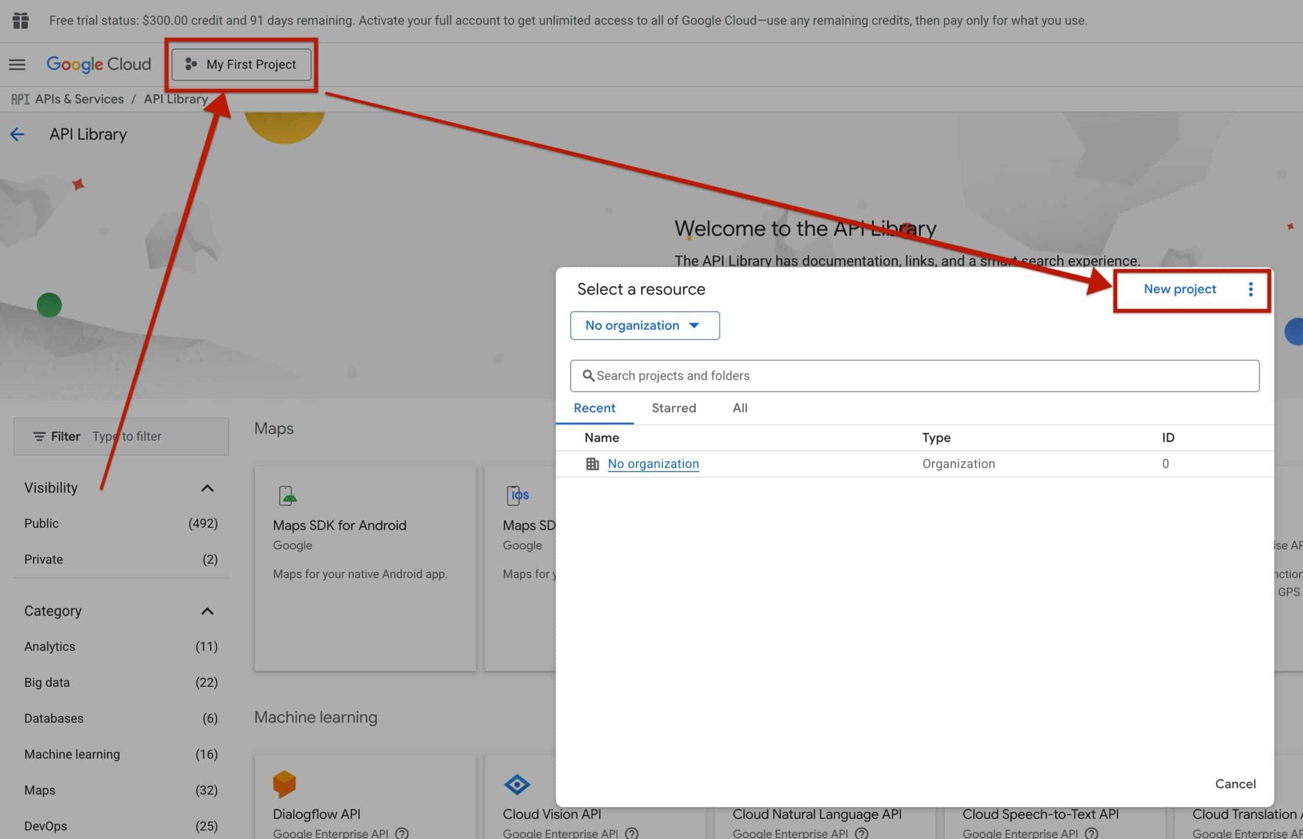 Create a new Project