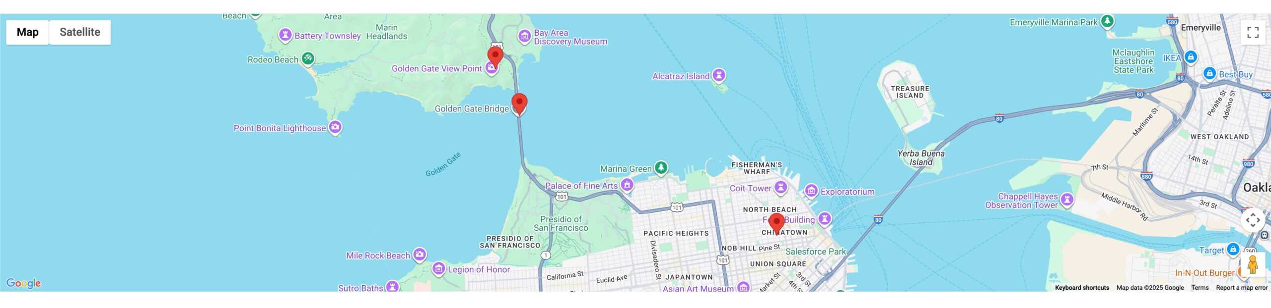 Google Maps block result