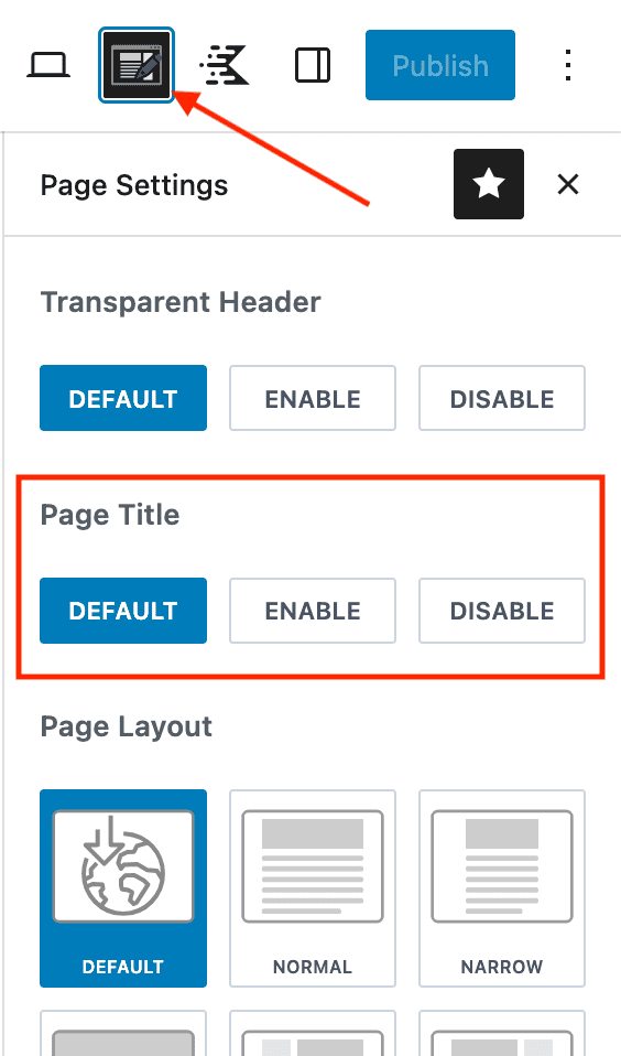 Kadence Page Settings - Page Title Setting