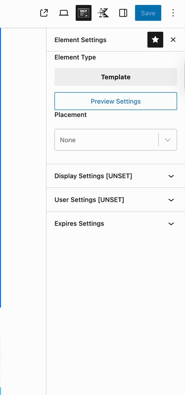 Setting up the Element Settings