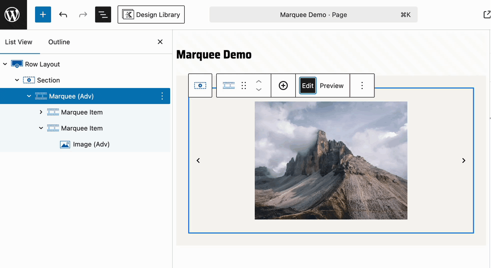 Edit and Preview Modes