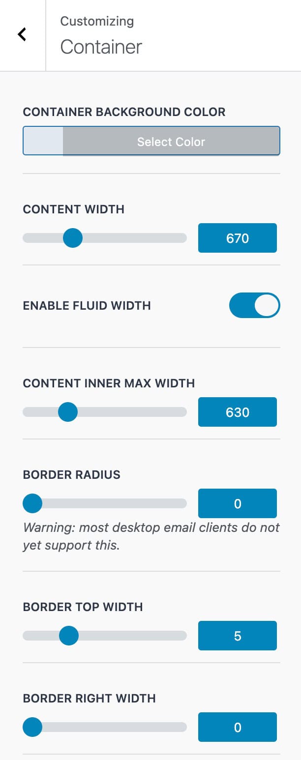 Container Settings 1