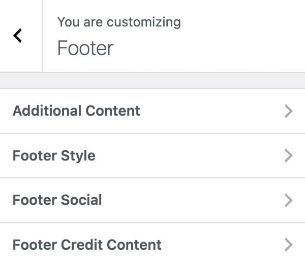 Footer Settings