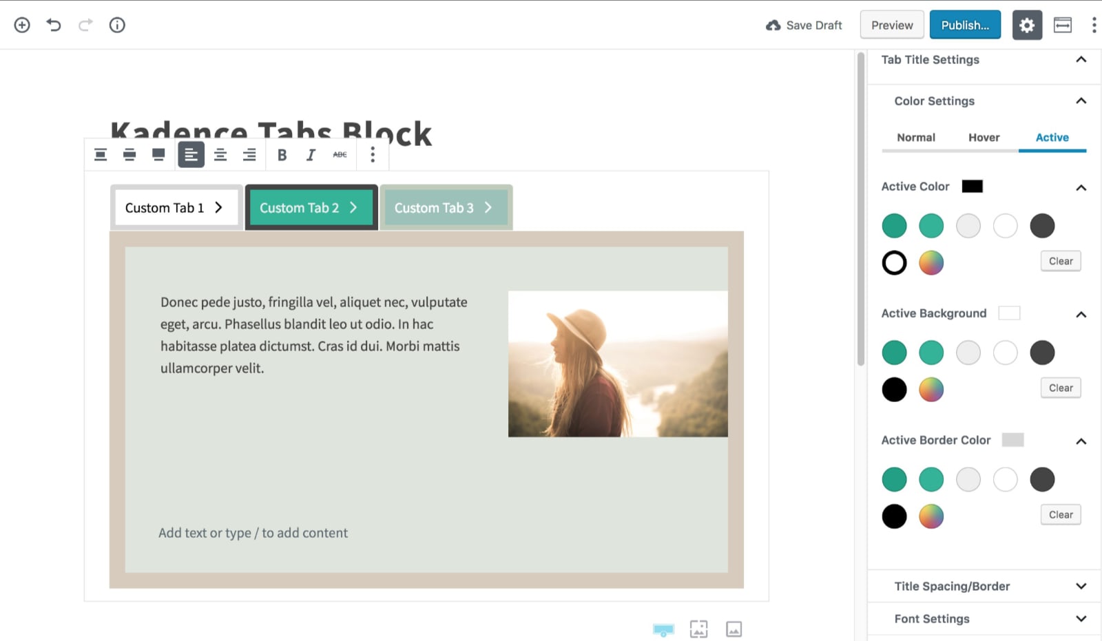 Tab Title Color