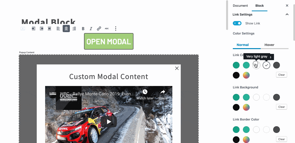 Modal Link Styling
