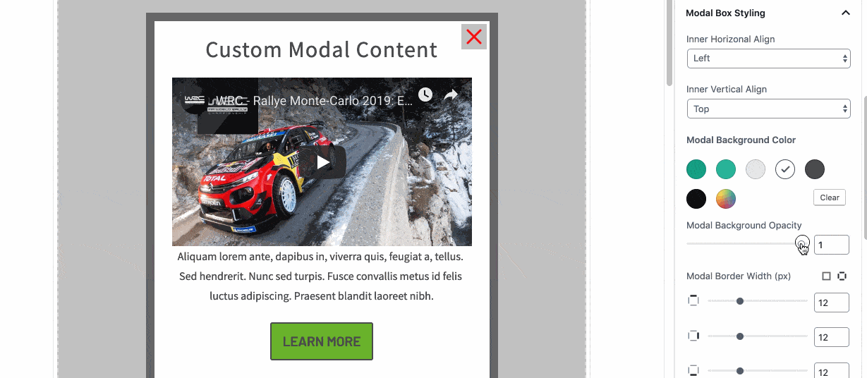 Style Modal Box