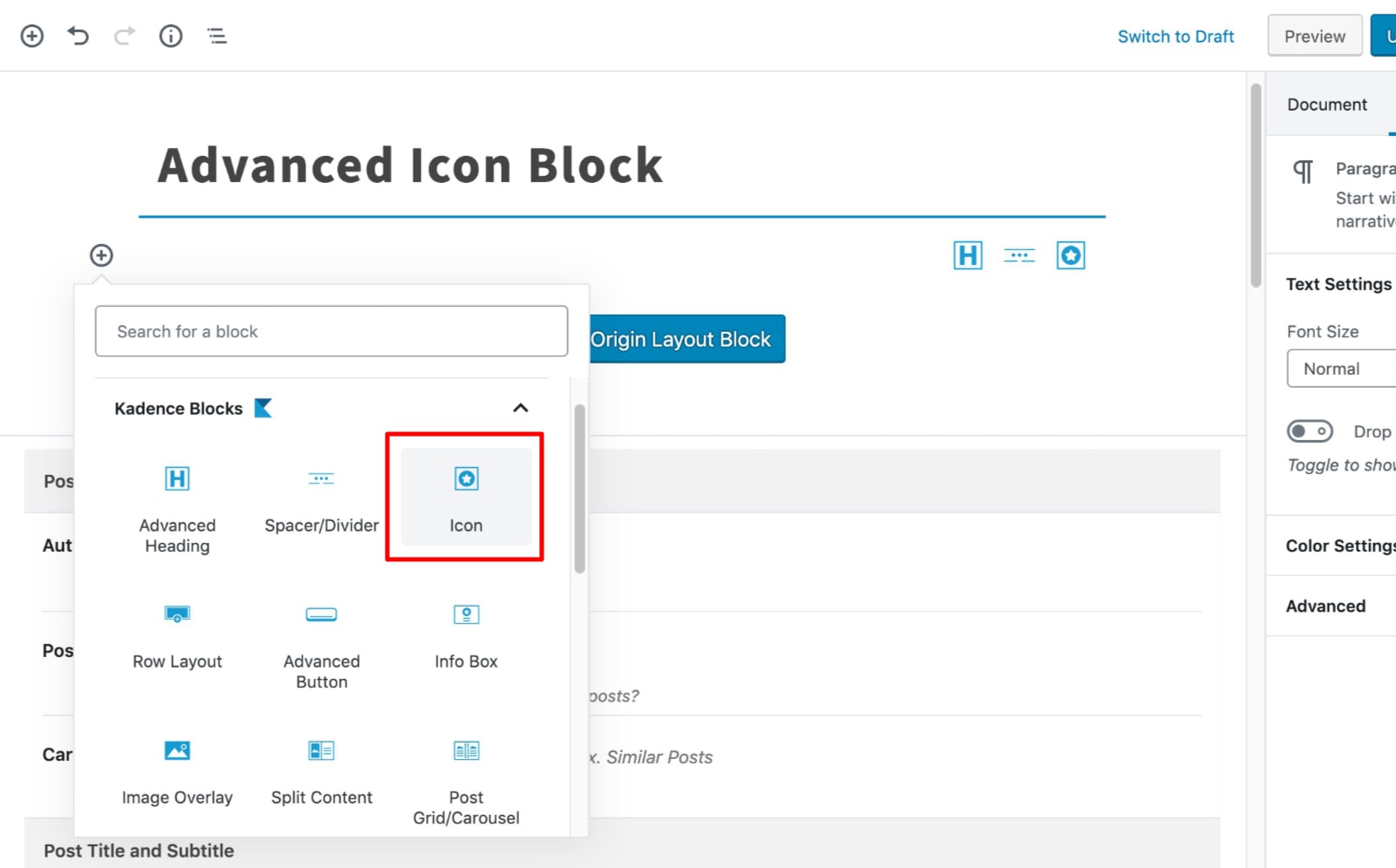 Select Icon Block