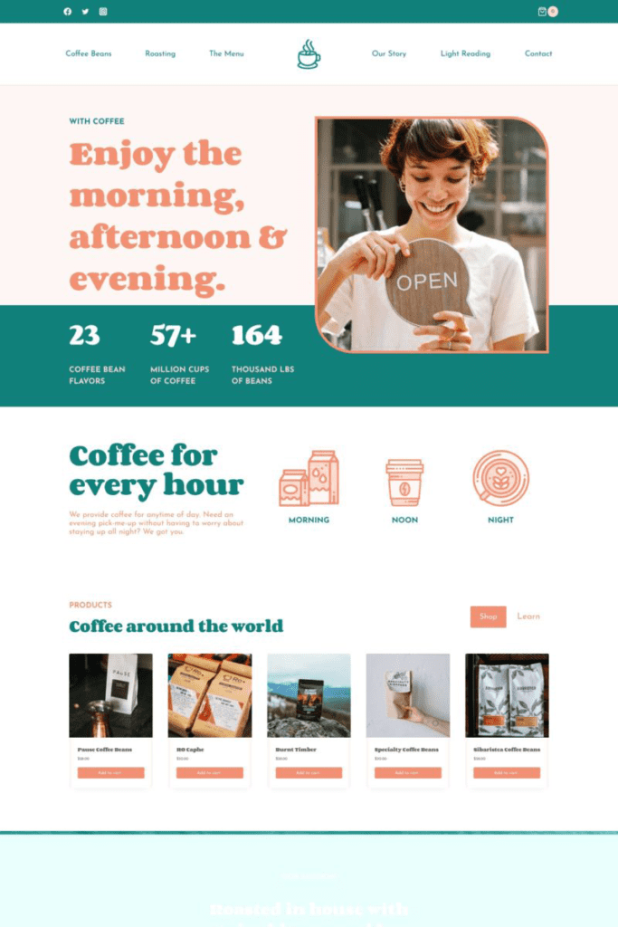ecommerce coffee shop starter template
