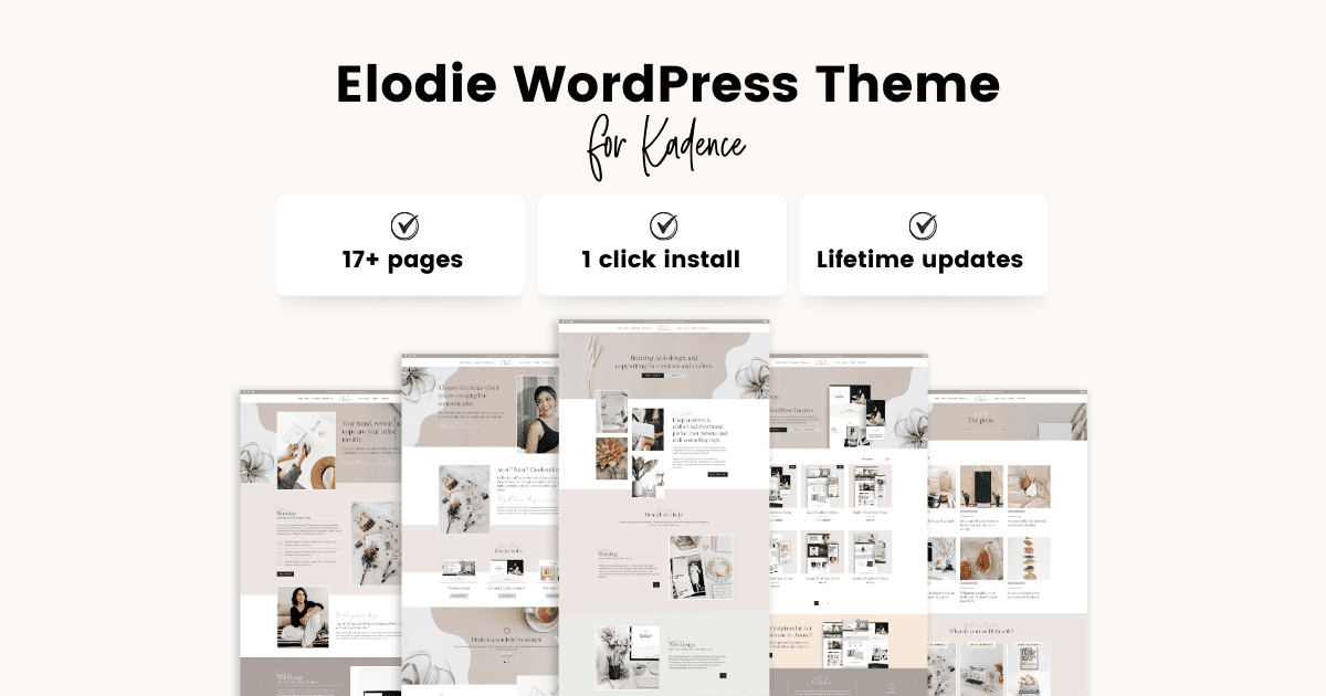 The multipage image of the Elodie child theme