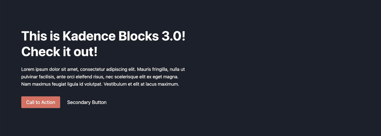 The different blocks for hero in Start Blogging Blocks