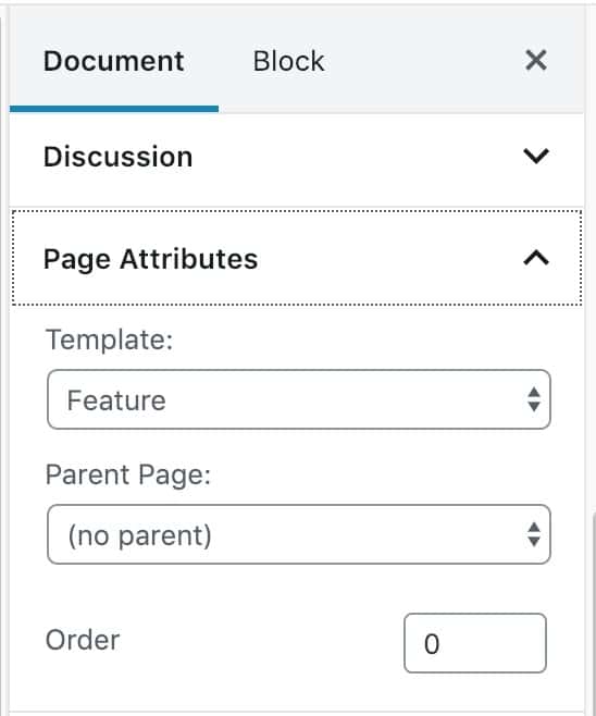 Select Template Block Editor