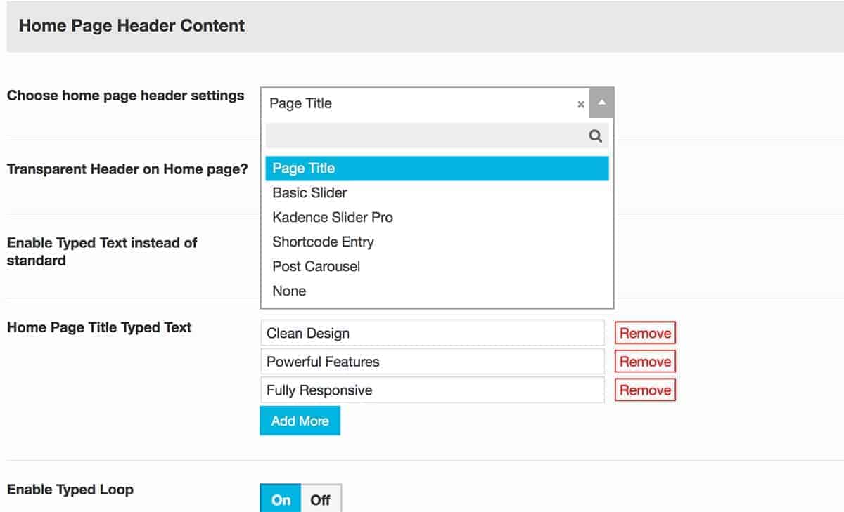 Configure Home Page Header