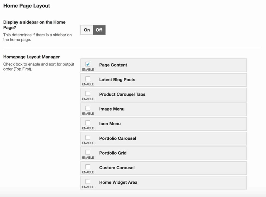 Configure Home Page Layout