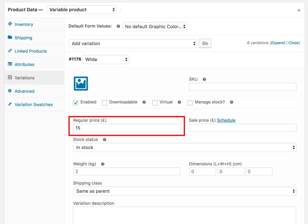 set variation pricing-min