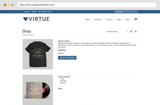 Virtue Premium Shop Layouts