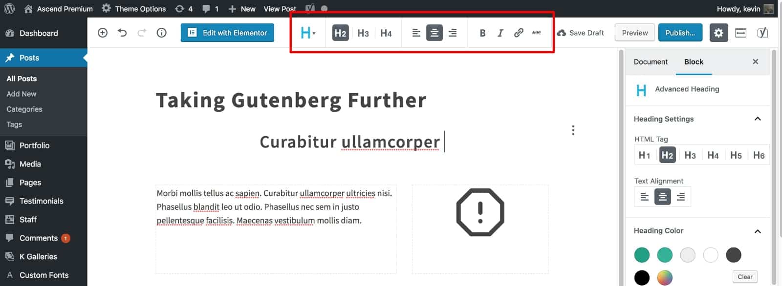 Gutenberg Unified Toolbar
