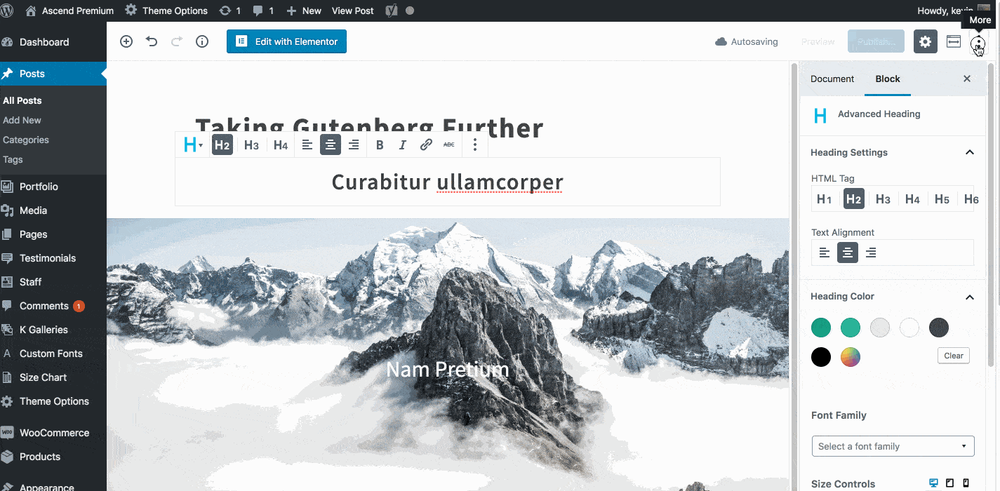 Gutenberg Fullscreen Mode