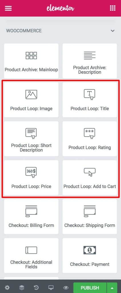Product Loop Elements